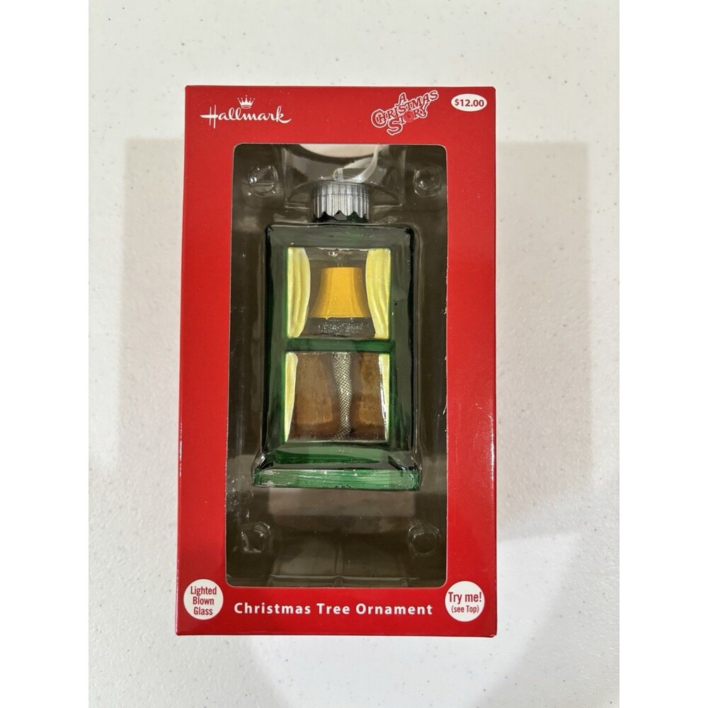 Hallmark NEW Christmas Story Leg Lamp Lighted Blown Glass Tree Ornament